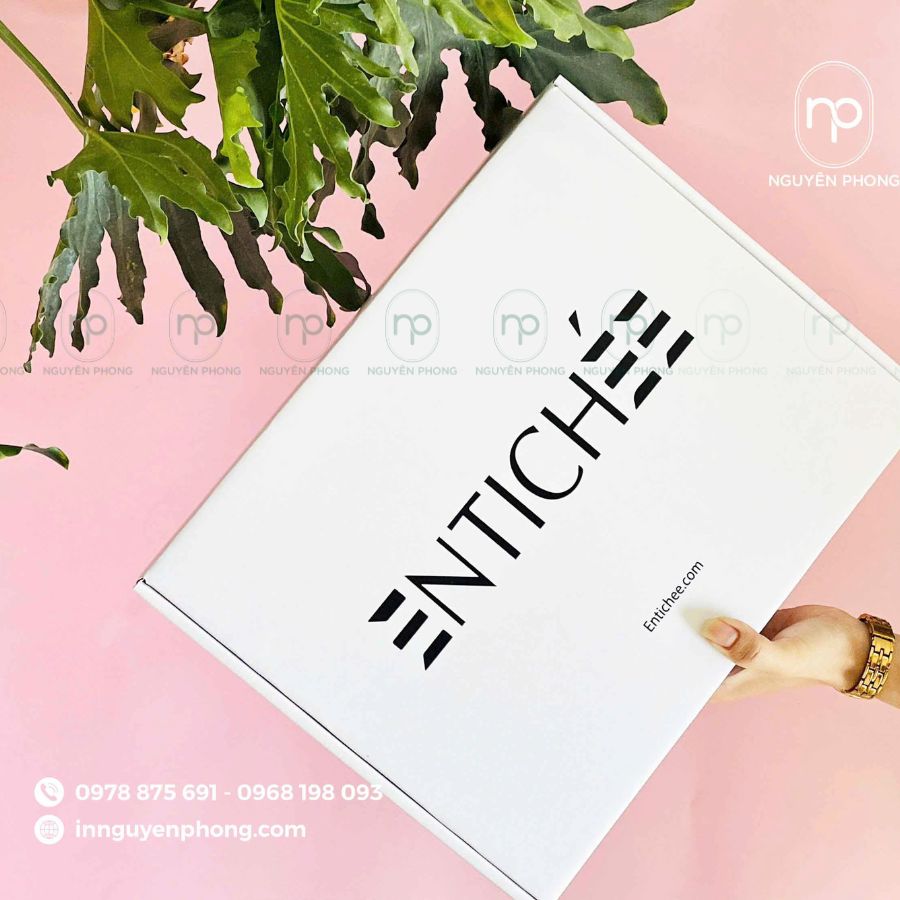 Một sản phẩm hộp sóng bồi giấy ivory phong cách đơn giản, hiện đại